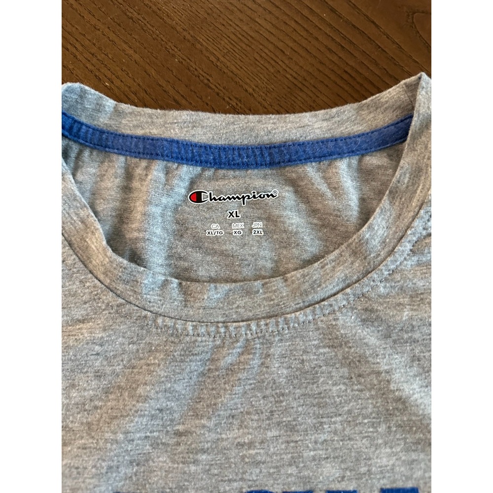 University Of Kansas Jayhawks Ringer‎ Shirt Mens XL Gray Champion Rock Chalk - Picture 4 of 4